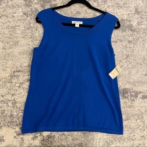 Coldwater Creek Royal Blue Rib Trim Shell